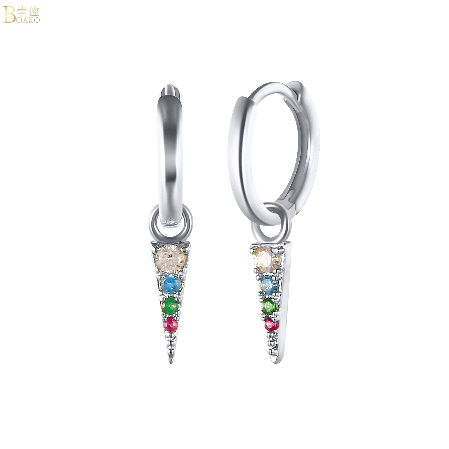 Pendientes de plata de ley 925 para mujer, aretes pequeños de punta de Aro para chica gótica, aretes de hueso del oído, Piercing para cartílago para hombre Z5