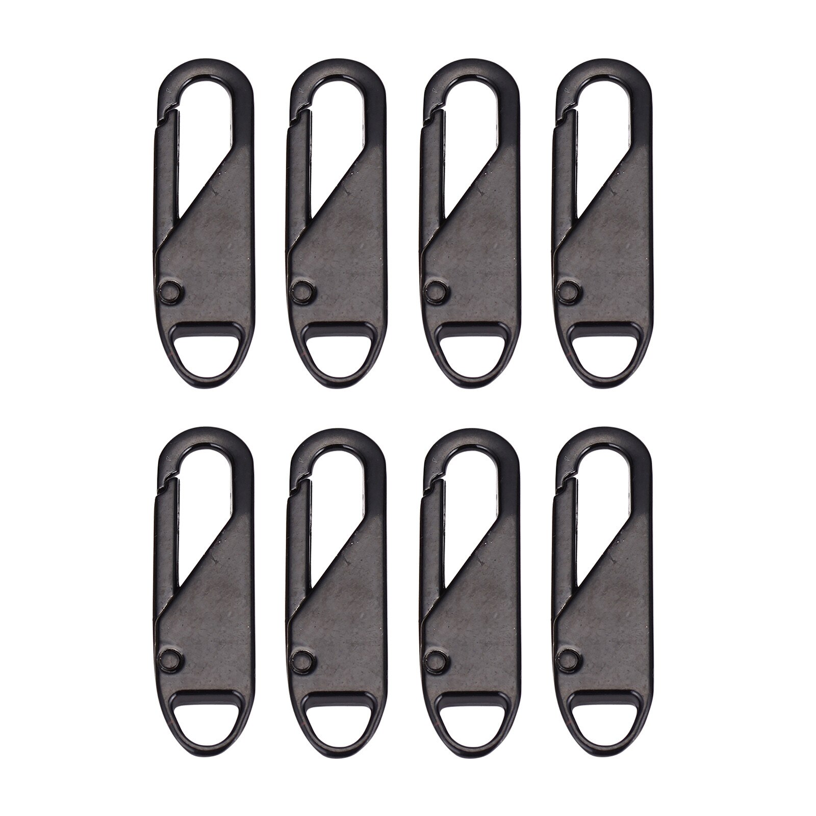 8PCS Universal Detachable Zipper Puller Metal Rubber Zipper For Bags And Clothes Zipper Sliders Diy Sewing Craft Sewing Kits: black