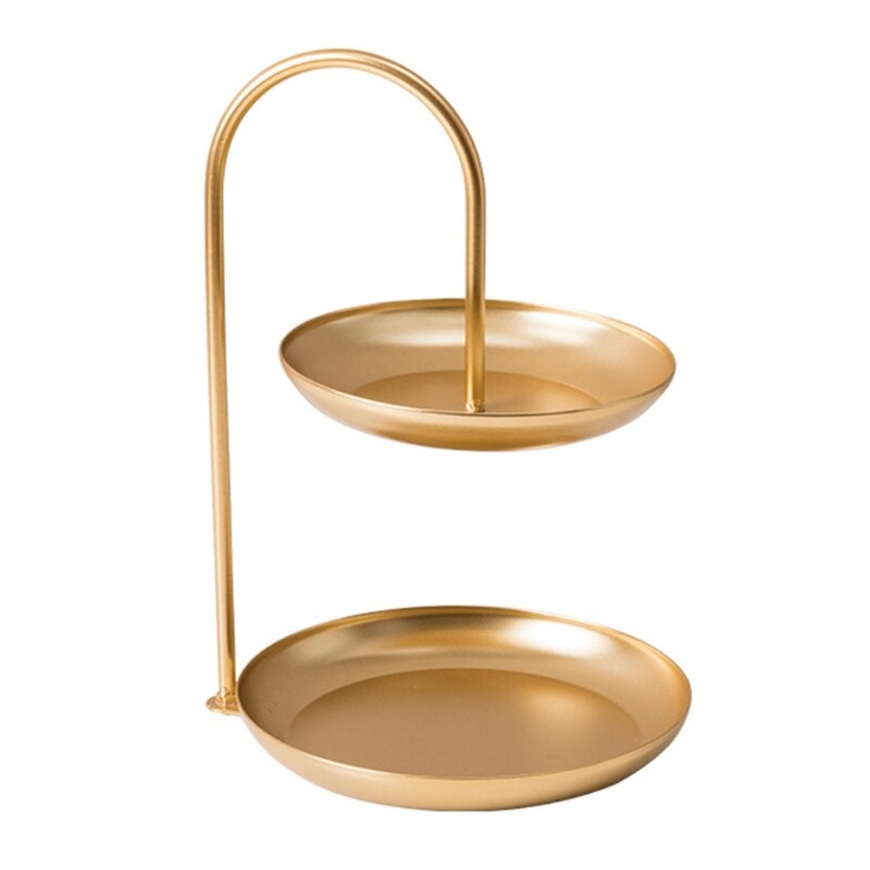 Light Luxury Iron Double-layer Jewelry Display Rack Family Party Dessert Fruit: GD