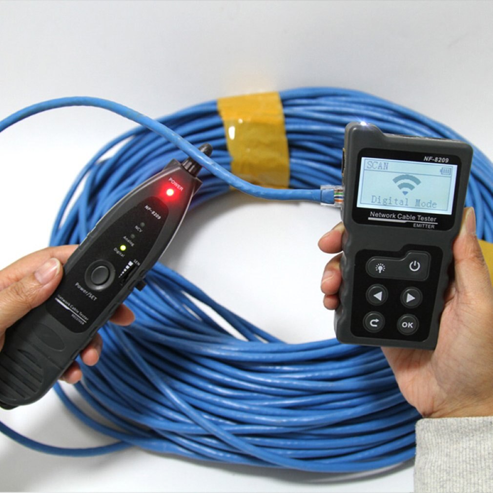 NF-8209 Digital Line Finder LCD Display Measure Length Wire Checker Test Network Tool Scan Cable Wiremap Tester