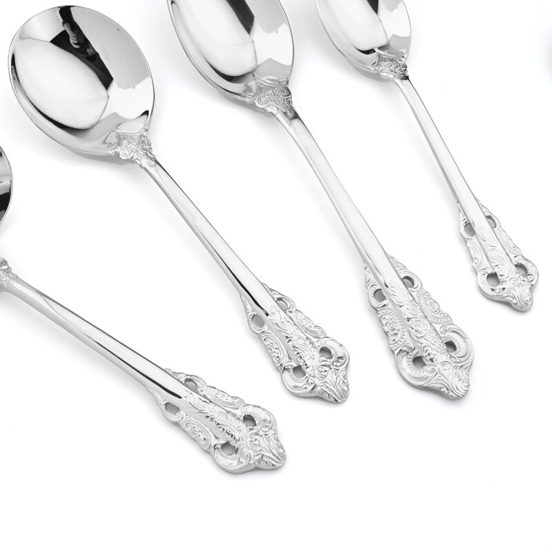 Silver Flatwar Fork Knife Spoon Set Cutlery Tableware 1pc Dinning Table Steel Kitchen Complete Dinner Set for