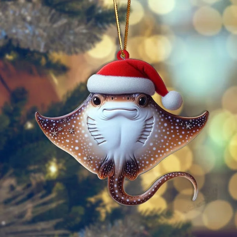Christmas Tree Pendants Acrylic Cute Squirrel Hanging Ornaments For Wall Xmas Tree Decorations Party Supplies Year: DEEP BLUE
