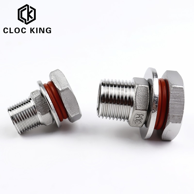 1/4” 3/8” 1/2'' BSP Homebrew Hardware Kettle/Keg Weldless Bulkhead 304 Stainless Steel Fitting DN8 DN10 DN15
