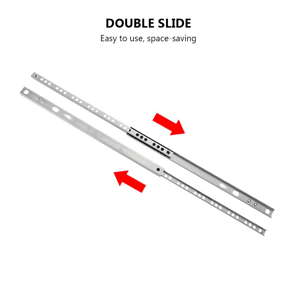 17mm Wide Drawer Cabinet Runner Guides Steel Ball Groove Bearing Steel Slides Rails DIY 1 Pair Micro Guide Drawer steel Slides