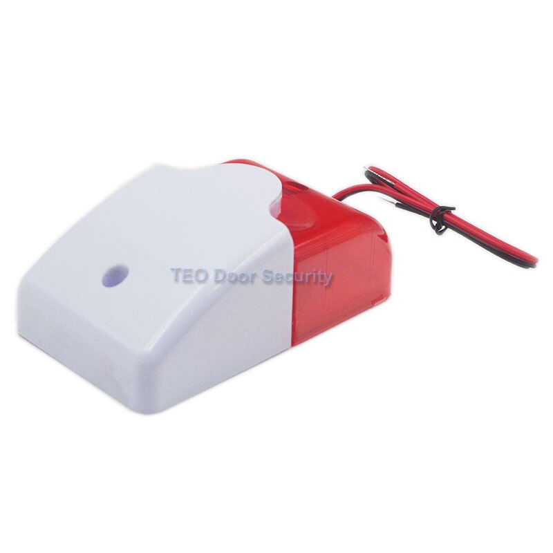 Audible and visual alarm Sound and Light Alarm Warning Mini Strobe Siren DC 12V Indoor Outdoor Wired Sound 110dB Alarm