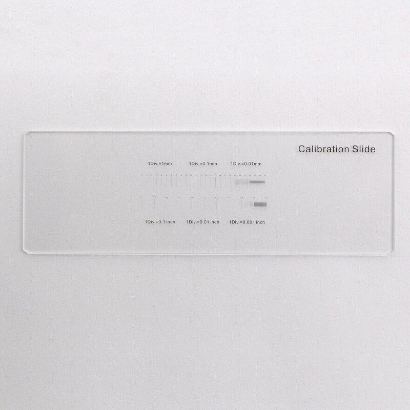 Microscope Calibration Slide Stage Micrometer 1Div.=1mm 0.1mm 0.01mm 0.1 inch 0.01 inch 0.001 inch Total 25.4 mm 1 inch