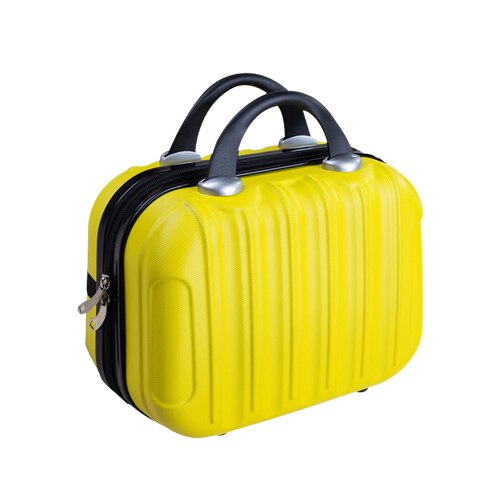 Pequeña maleta dura ropa de fin de semana de viaje belleza maquillaje aseo almacenamiento caja de mano caja de equipaje organizador Accesorios: A Yellow