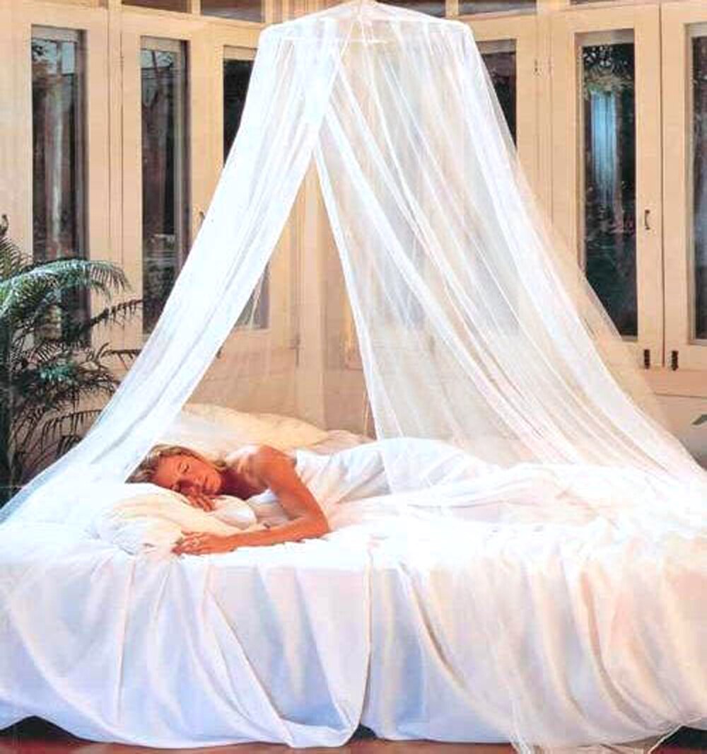 DREAMMA White Round Net Mosquito Repeller Gauze Princess Mesh Bed Canopy Outdoor Canapy Play Tent Bedroom Kid Toy Decor Curtain