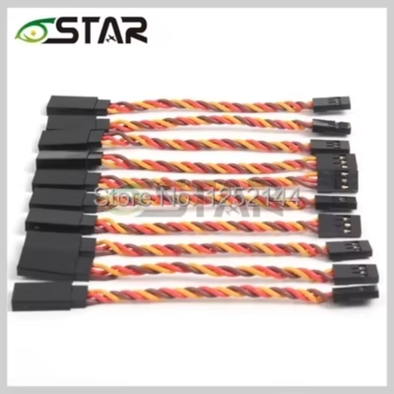 22AWG 60-adriges gedrehtes Servo-Verlängerungskabel (10 Stück) Stecker auf Buchse für RC-Modelle ESCs Anti-Interferenz-Kabel