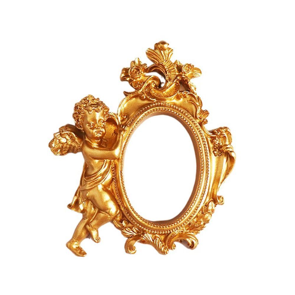 Nice-looking Mini Picture Frame Resin Fine Workmanship Small Size Miniature Photo Frames for: light yellow