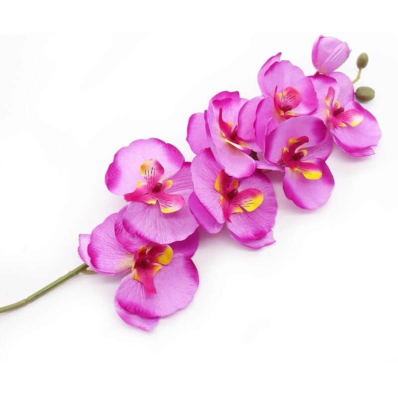 8 head artificial butterfly orchid wedding decoration flower bouquet festival party decoration flower branch diy decoration: Lavender