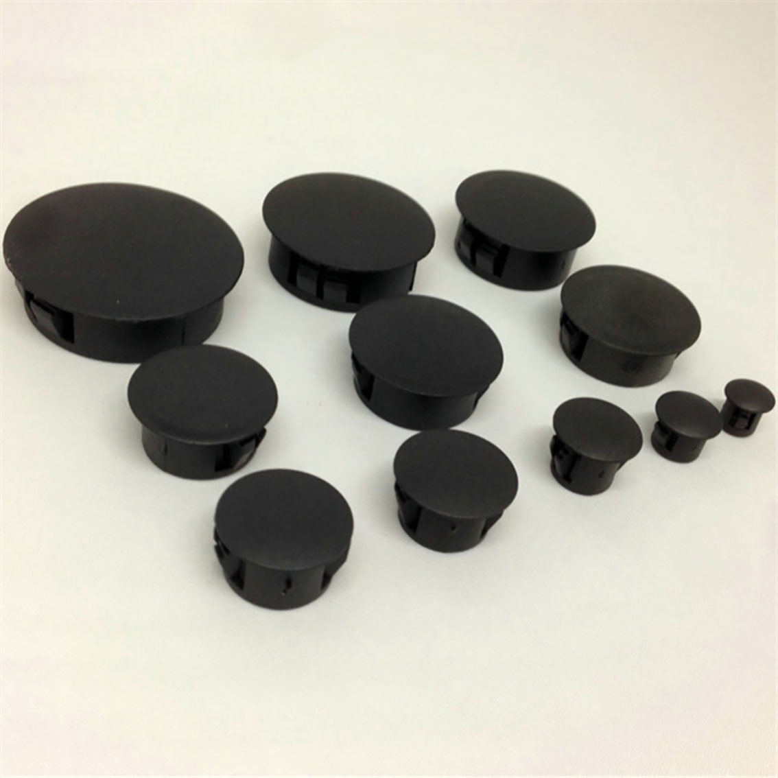 Black Nylon Round Snap-on Plug 6mm 8mm 10mm-30mm Plastic Hole Caps Blanking End Caps Seal Stopper