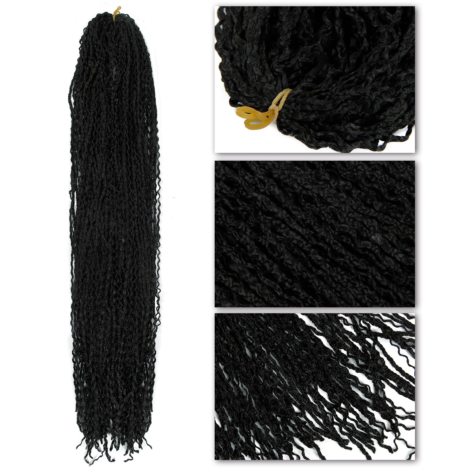 Mixed color women's braiding hair 24 inches synthetic micro box zizi braids crochet hair tiny curly braid extensions