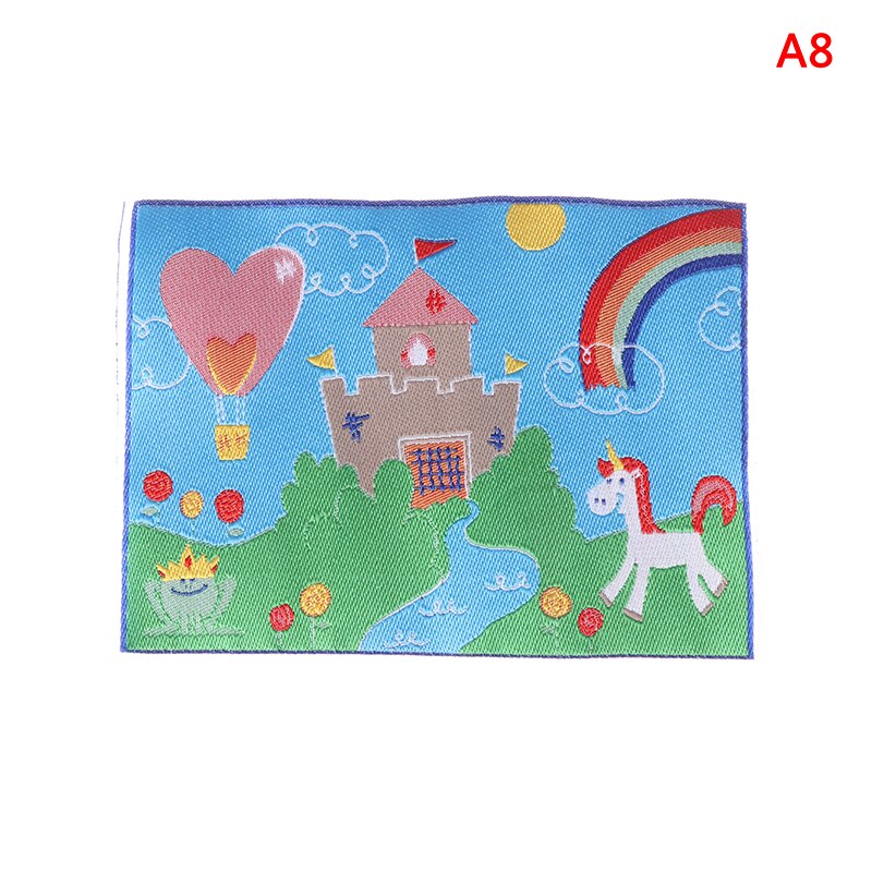 Pop Huis Cartoon Patroon Turkse Tapijt Poppenhuis Miniaturen 1:12 Accessoires Kit Tapijt Mat Rayon Draad Cartoon Mini Tapijt: A8