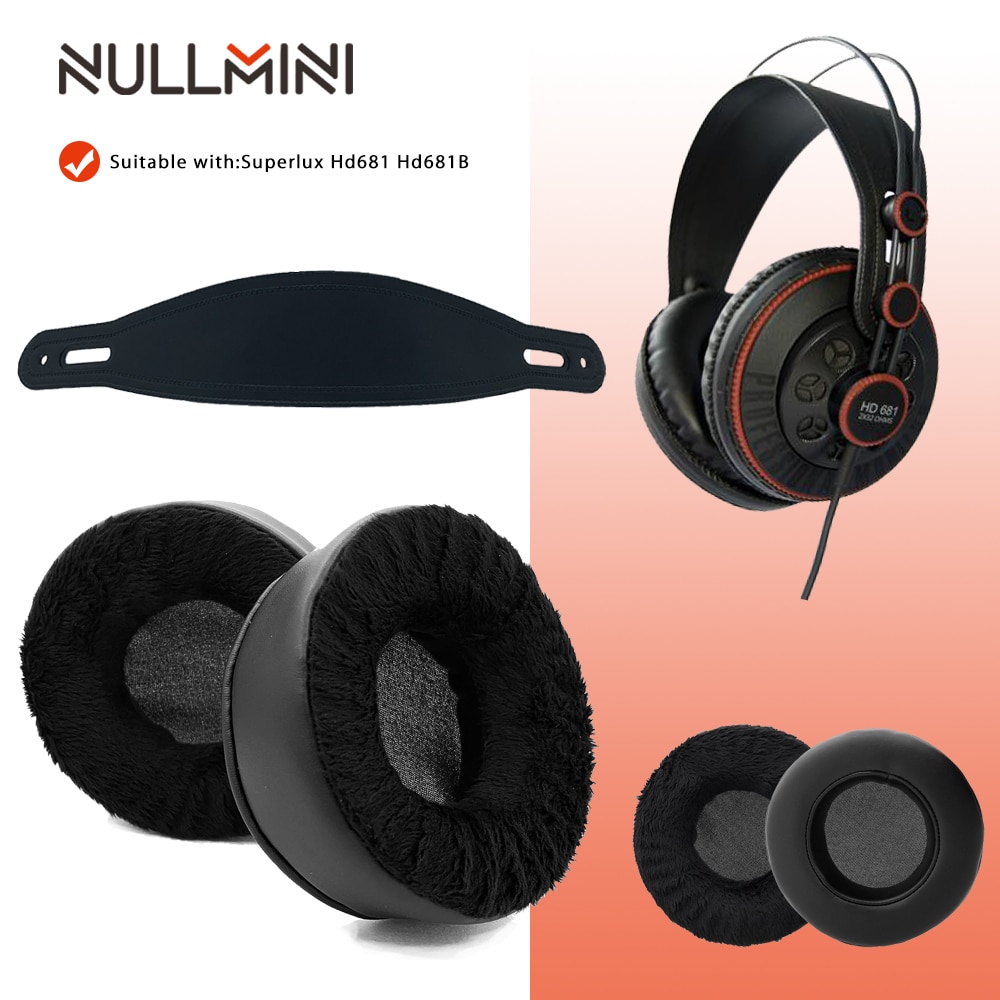 NullMini Ersatz Ohrpolster für Superlux HD681 HD681B HD681EVO HD681F Kopfhörer Leder Hülse oder Samt Kopfhörer Ohrenschützer