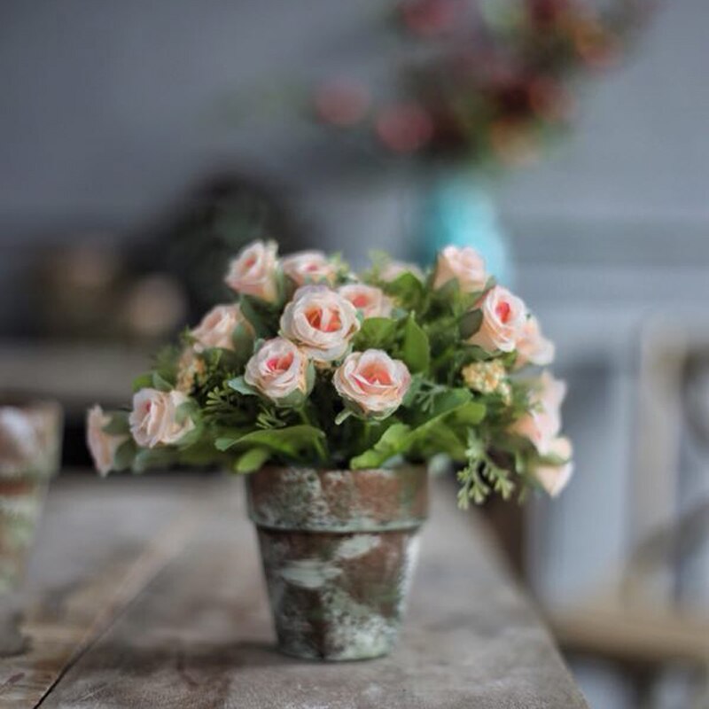 Red pottery flowerpot simple ceramic planter green plant ancient moss pot plant flowerpot aerated moss flowerpot flowerpot moss