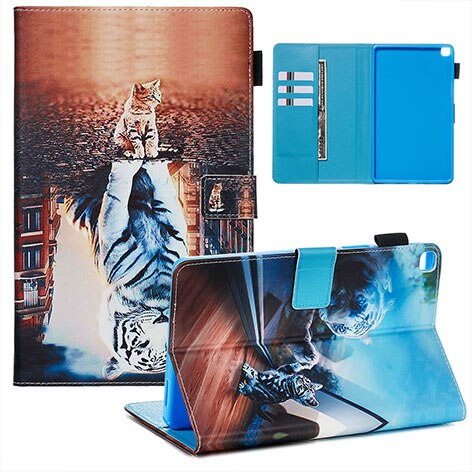 Tablet Case for Samsung Galaxy Tab A 8.0 SM-T290 SM-T295 - Leather with Animal Print & Shockproof TPU Back