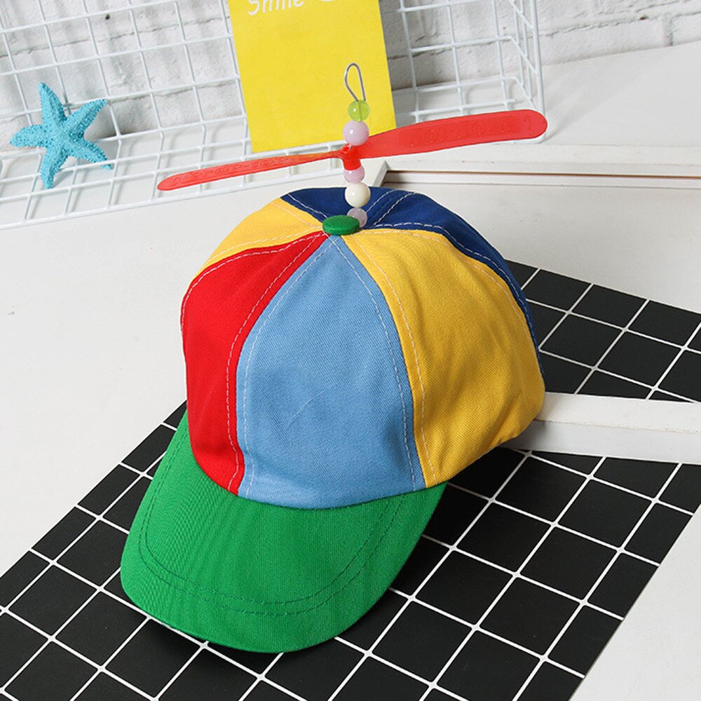 Funny Hat Propeller Cap Hat Helicopter Rainbow Tweedle Pride Party Kuso Fan.cy Dress Nerd Children's Picnic Party Hats