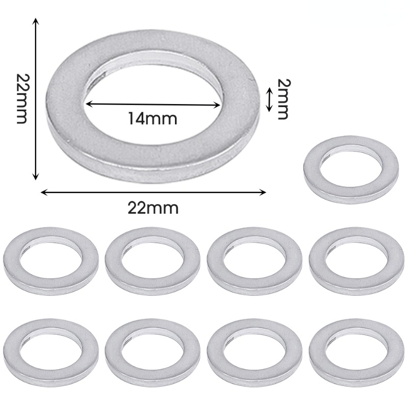 14 mm aluminium olieaftapplug crush washer set antislip voor duurzame afdichting auto exterieur accessoires voor olieverversing compatibel