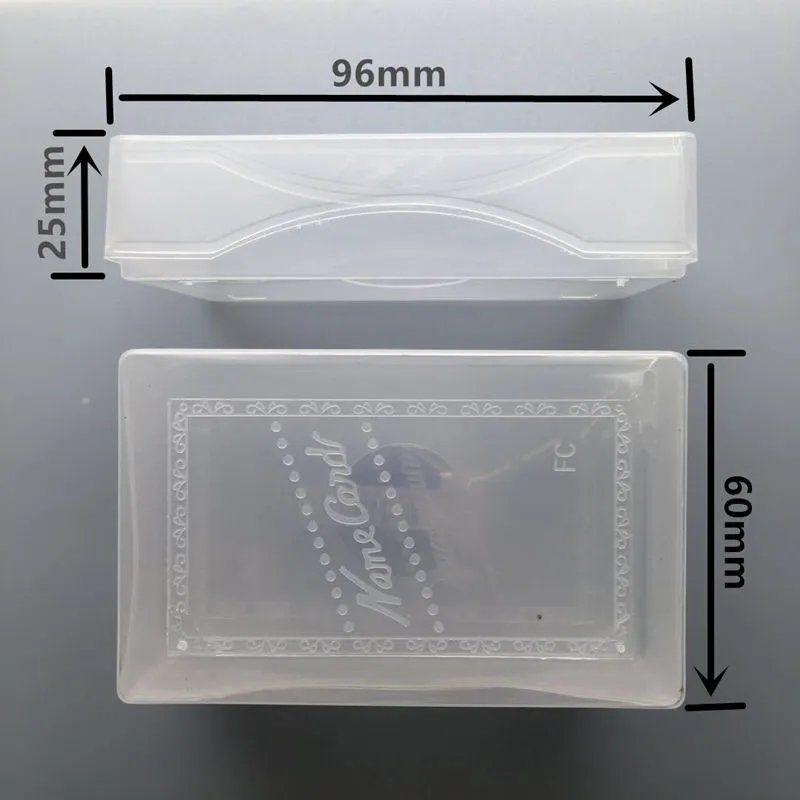 10 Stks/partij Pvc Transparant Wit Visitekaartje Doos Plastic Craft Container 100 Kaarten Houder Opbergdozen Kantoorbenodigdheden
