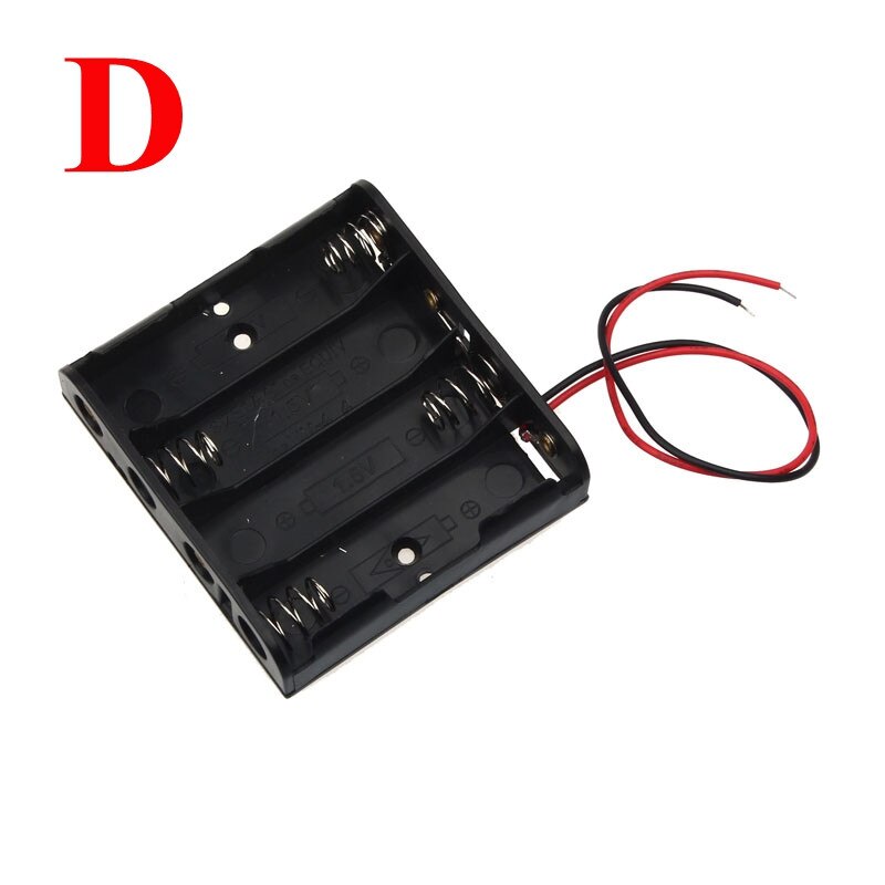 1 2 3 4 Slots Aa Power Batterij Storage Box Case Houder Leads Batterij Houder Diy Batterijen Lader Doos # Nd: Black With 4 Slots