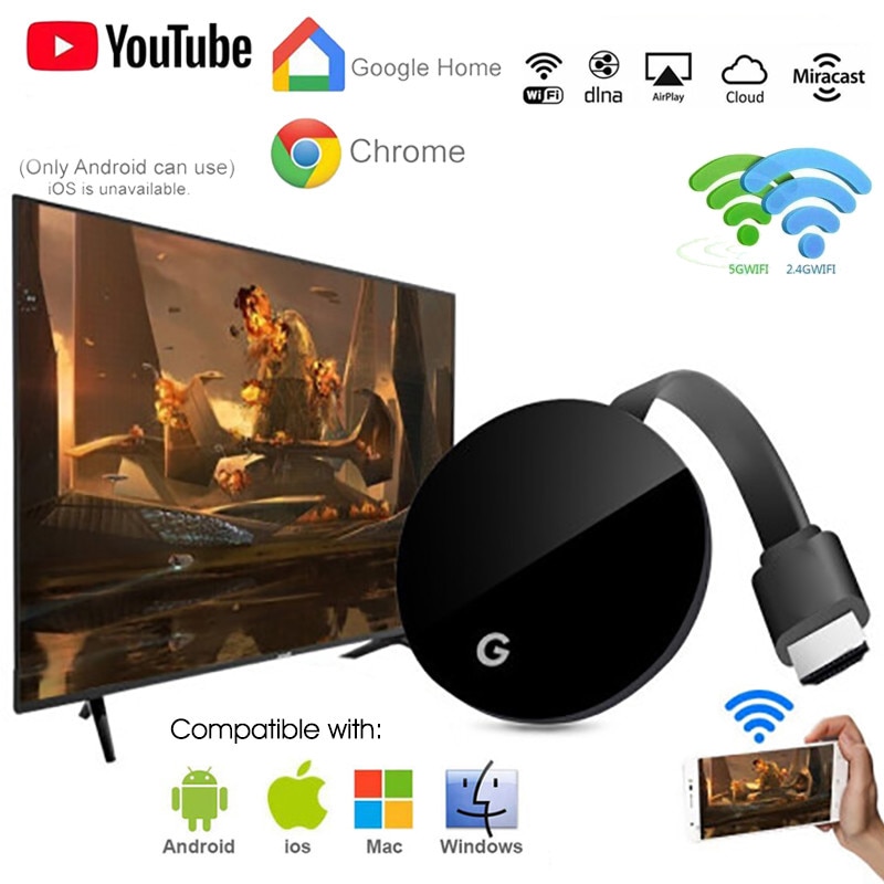 Wifi Wireless Display Dongle Tv Stick Volledige 1080P Chromecast Hdmi Miracast Dlna Tv Cast Display Ios/Android Chrome google Thuis