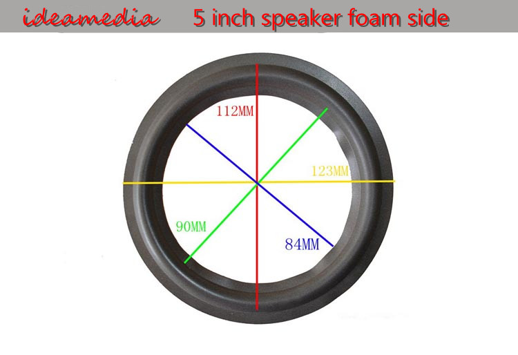 10 stks 4 inch tot 12 inch Speaker Schuim Side bass luidspreker herstelbaar deel Vouw de velg cirkel: 5 inch