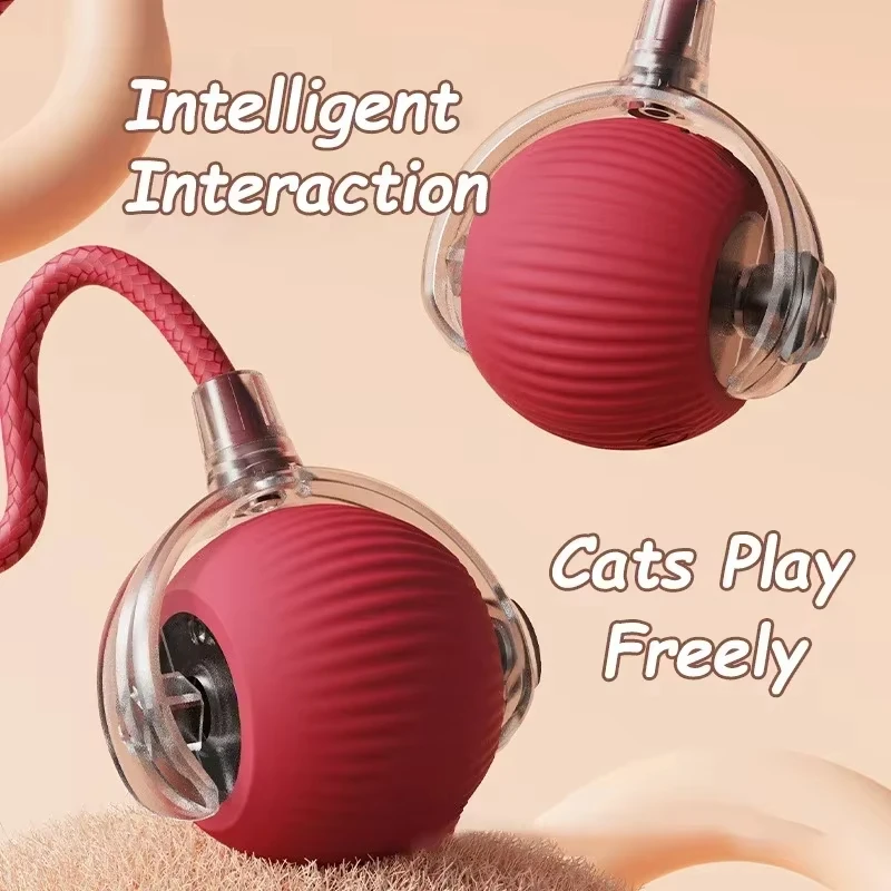 Oplaadbaar automatisch rollend kattenspeelgoed Interactieve slimme bal met USB-opladen Elektrisch bewegend huisdierspeelgoed voor katten/honden binnenspel