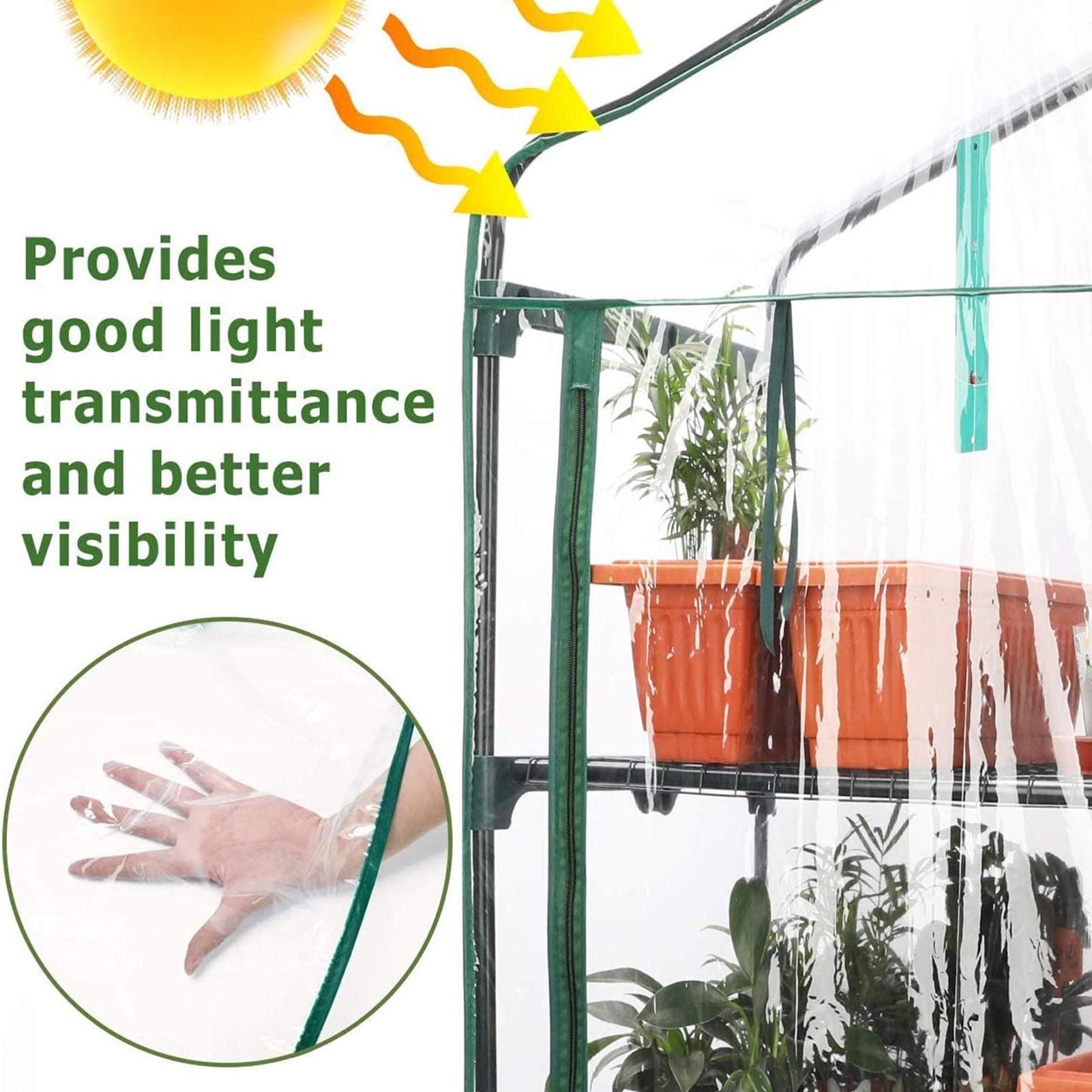 Plant Grow Bags Greenhouse Garden Seedling Green H... Grandado