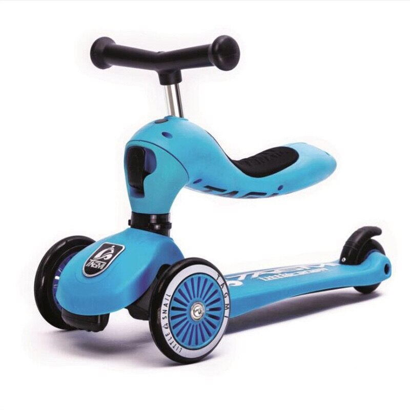 Tagmi Kleine Slak Scooter Combo Een Sleutel Conversie Kinderen Drie Wiel Scooter Rijden Een Fiets Outdoor Fun Sport: Blauw