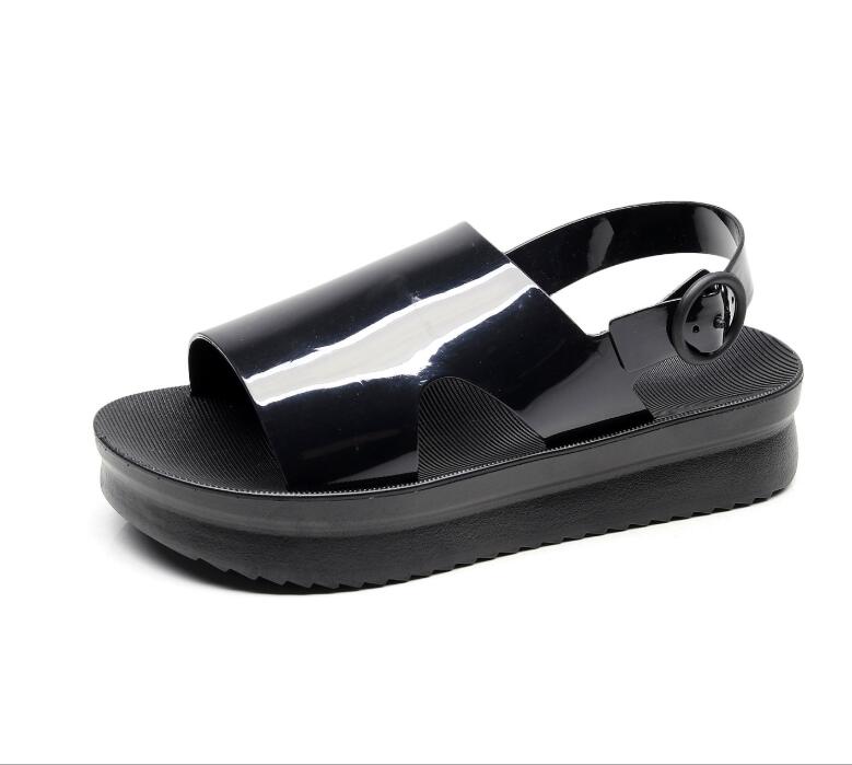 Koovan damskie buty plastikowe sandały 2020 nowych kobiet buty Gladiator klamra miękkie żelowe sandały Casual płaski obcas buty na plażę