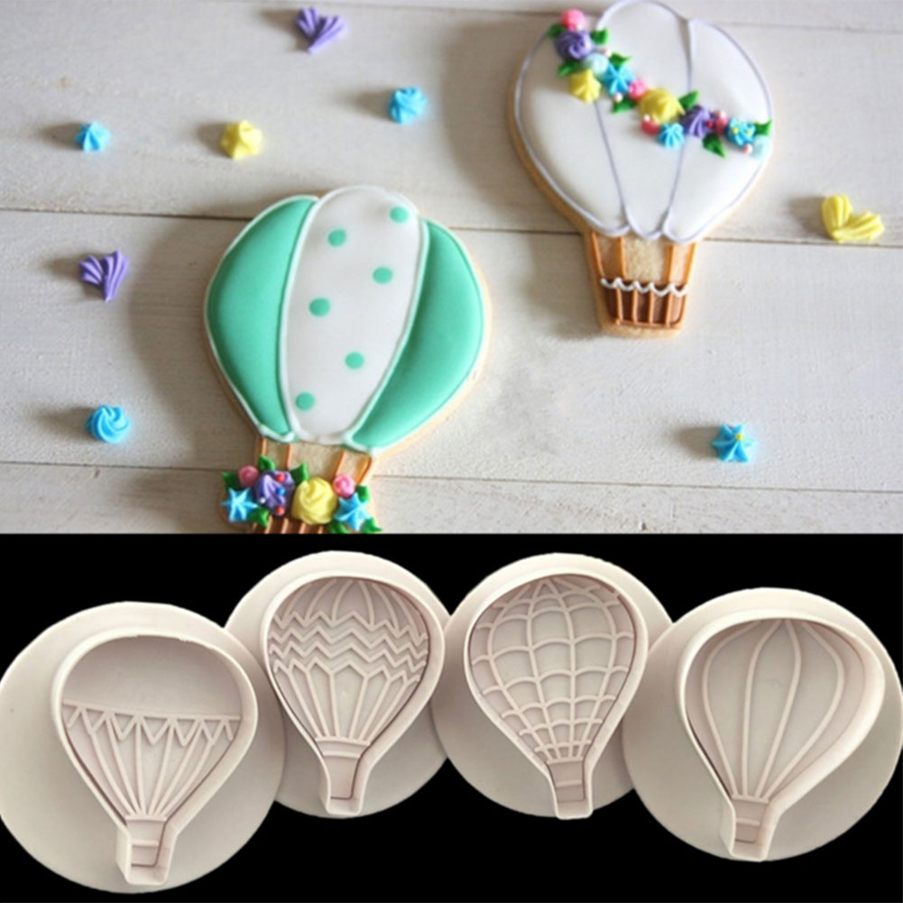 4Pcs DIY 3D Heißer Luft Ballon Form Form Silikon Schokolade Cookie Muffin Backen Werkzeug Schwamm Mousse Dessert Kuchen Dekorieren