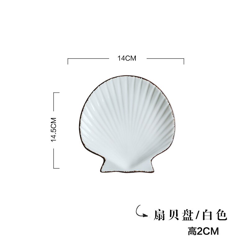 Ceramic Ocean Style Plate Whale Fish Dish Shell Starfish Trumpet Shell Bowl Blue White Porcelain Dinnerware Serving Platter: 3