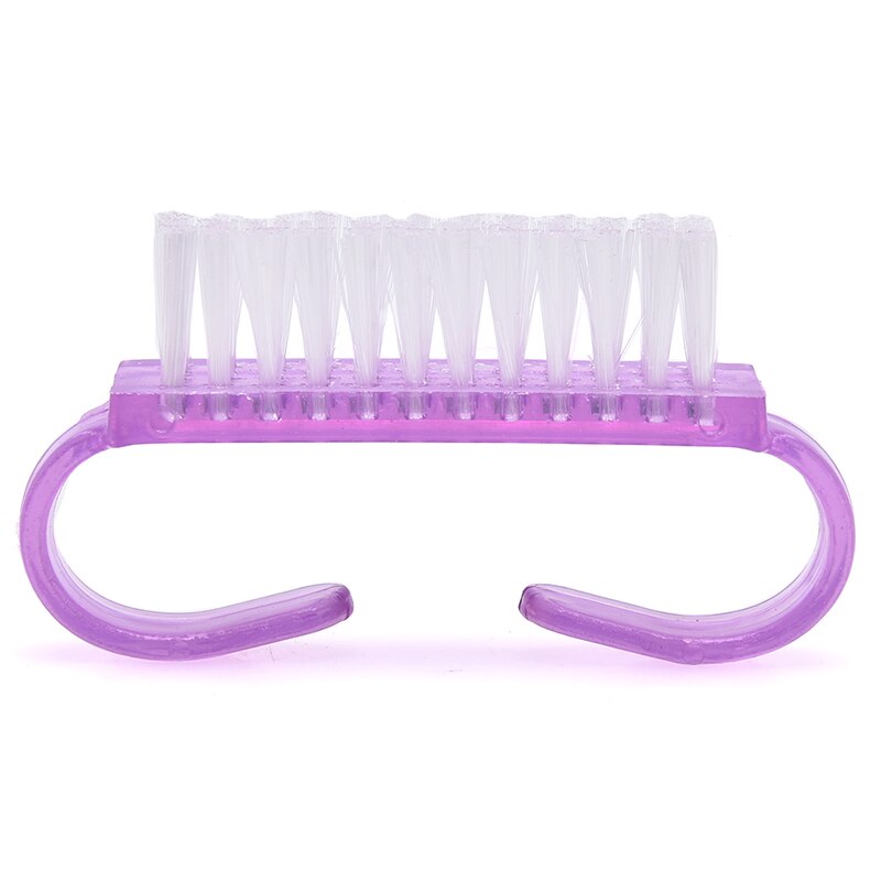 Ferramentas de escova de limpeza de unhas de plástico arquivo unha arte cuidados manicure pedicure macio remover a poeira pequeno ângulo limpo para maquiagem de unhas