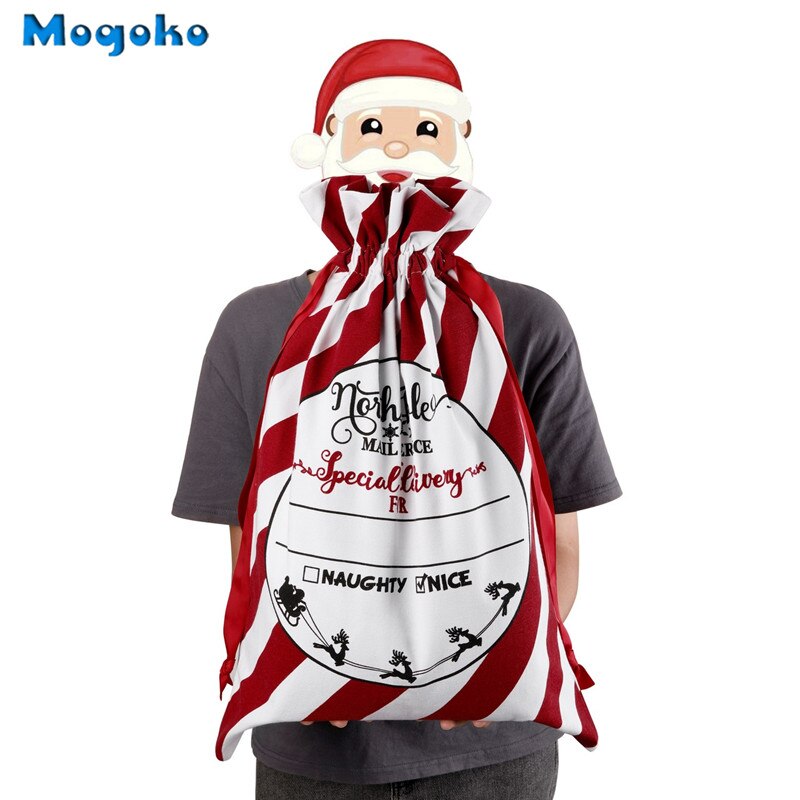 Sunligoo kerstzakken met trekkoorden canvas grote vrolijke kerst snoepzakken inpakzak