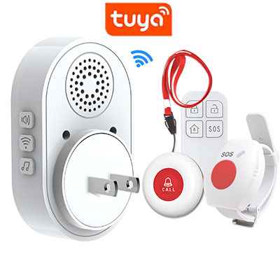 Topvico Smart WiFi Panic Button For Elderly SOS Alarm Wireless Caregiver Pager Fall Alert Emergency Call Alexa Google Home Tuya: green
