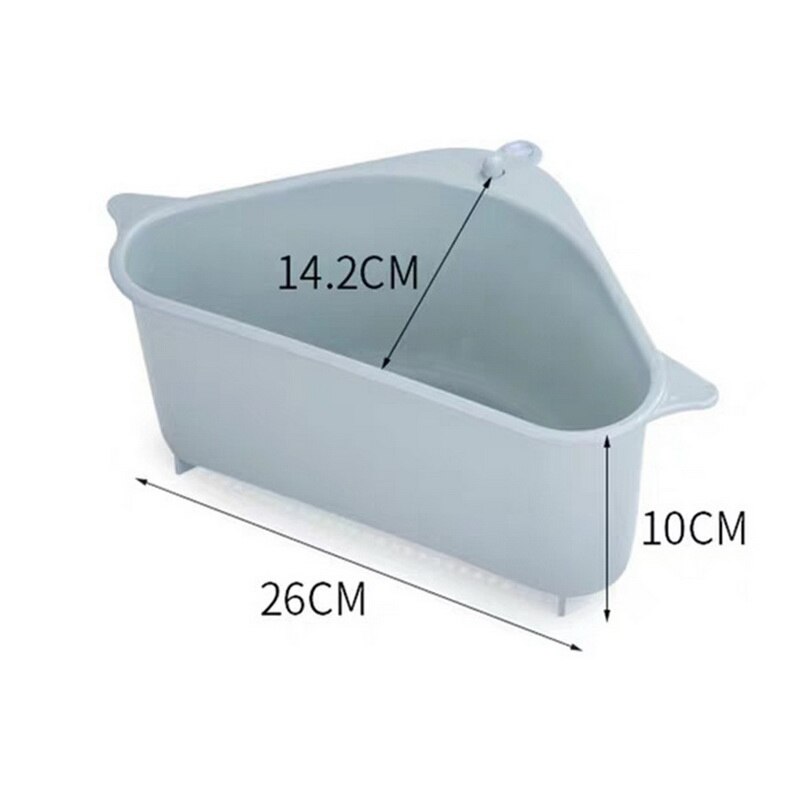 Sink Filter Kitchen Triangular Sink Filter Strainer Drain Vegetable Drainer Basket Suction Cup Sponge Holder Storage Rack #1