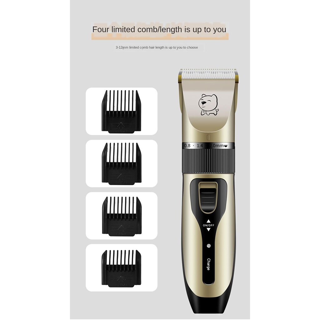 Draagbare Draadloze Hond Tondeuse Kit Pet Dier Elektrische Scheermes Trimmen Tool Met Afneembare Keramische Mes