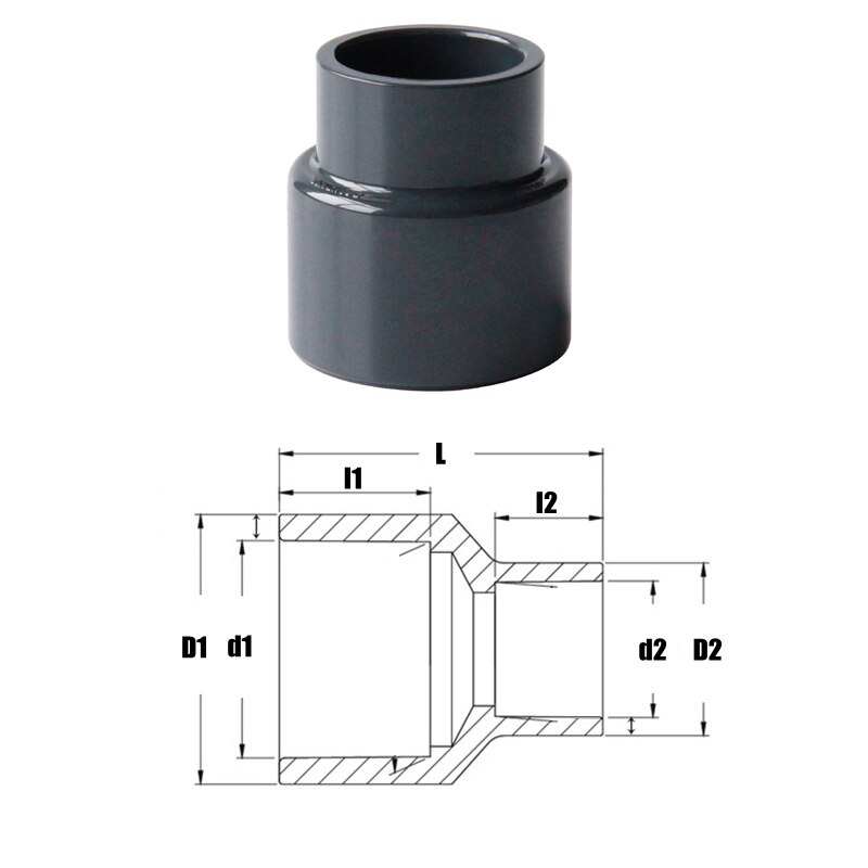 1pc 25~50mm To 20~40mm Hi UPVC Reducing Direct Connector Home Garden Water Pipe Connectors Industrial Socket Tube Joints