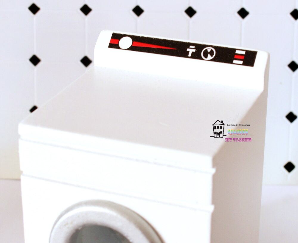 1:12 casa di Bambola Bambole in miniatura Mobili Bianchi accessori per il Bagno di Lavaggio in Lavatrice