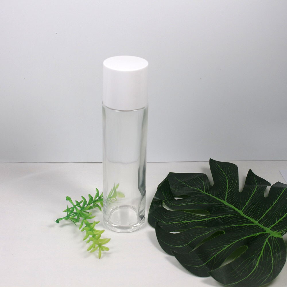 150ml clear and frosted glass Toner bottle large capacity with white,black,silver lid