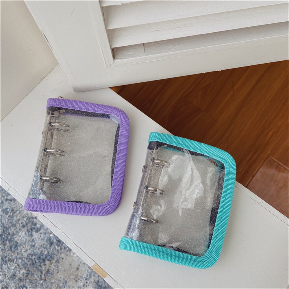 Classeur Transparent à 3 trous pour carnet de notes, mignon et , à feuilles mobiles, anneau pour livre à main, dossier Portable, planificateur pour journaux scolaires