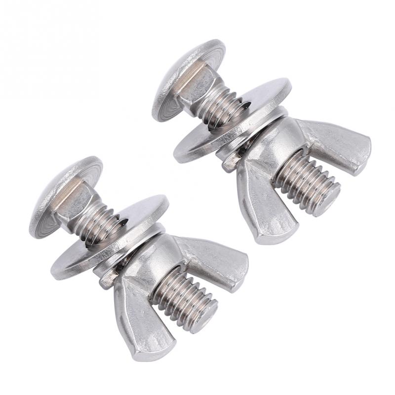 2Pcs Stainless Steel Diving Screws Butterfly Bolts Wing Nuts with 4 Washers Underwater Tech Diving Equipment