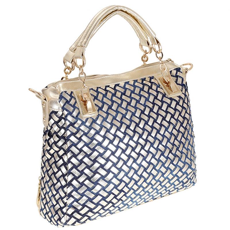 Bageek Womens Handbag Casual Weave Rhinestone Top Handle Bag Crossbody Shoulder Bag For Women Ladies