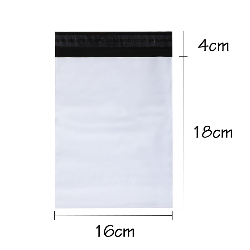 100Pcs Samll Courier Bags White Self-seal Adhesive Storage Bags Plastic Poly Envelope Mailer Postal Mailing Bag Customizing logo: 16x22cm