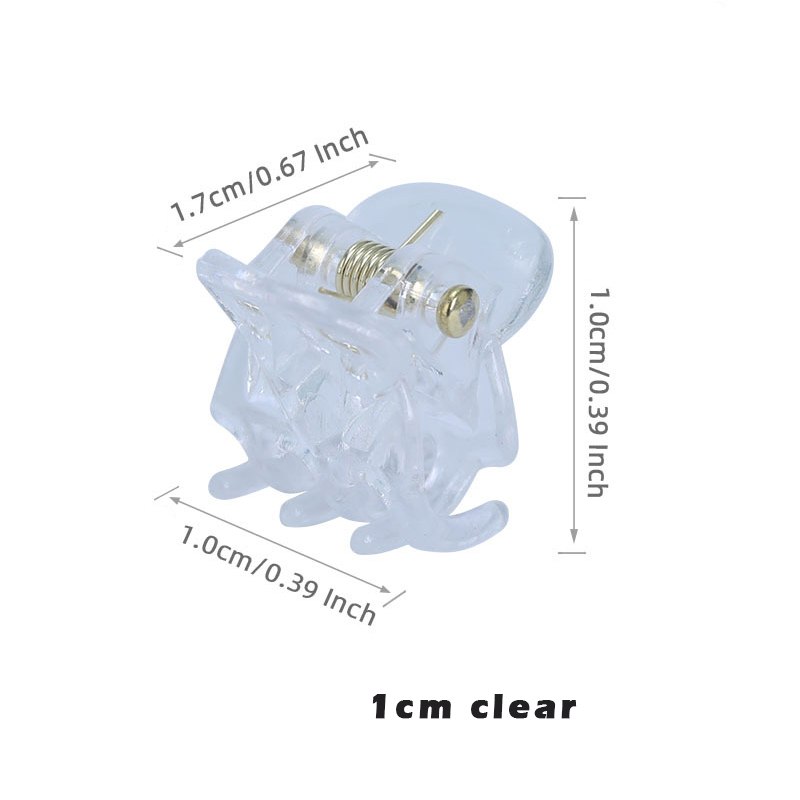 10-20Pcs Hair Claw Clips for Women Girls 1cm 1.5cm Black Brown Transparent Plastic Clamp for Ladies Headwear Hair Accessories: XXS / Yellow