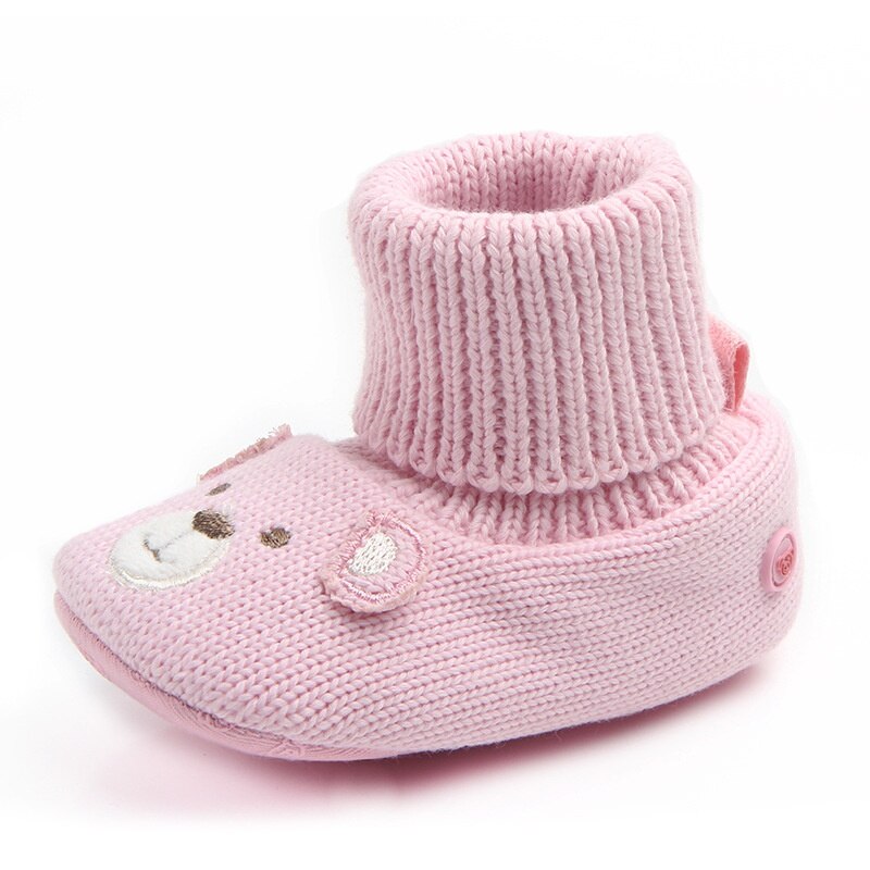 Baby Jongens Meisjes Winter Laarzen Leuke Cartoon Beer Kids Gebreide Super Warme Zachte Schoenen Booties