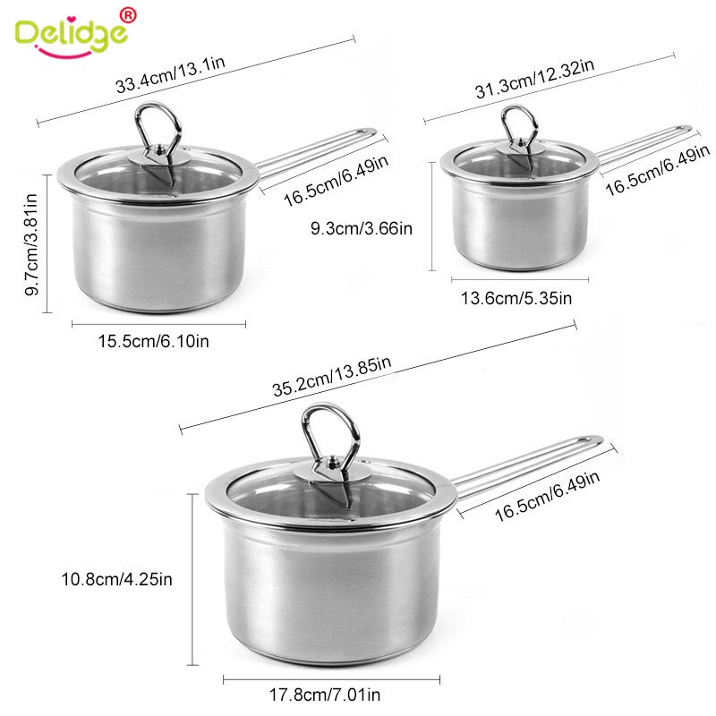 Delidge 1 pc 16 18 20 cm kookpot, verschillende maten, roestvrij staal, instant noedels, mike eiersoep, kookpot, keuken kookgerei