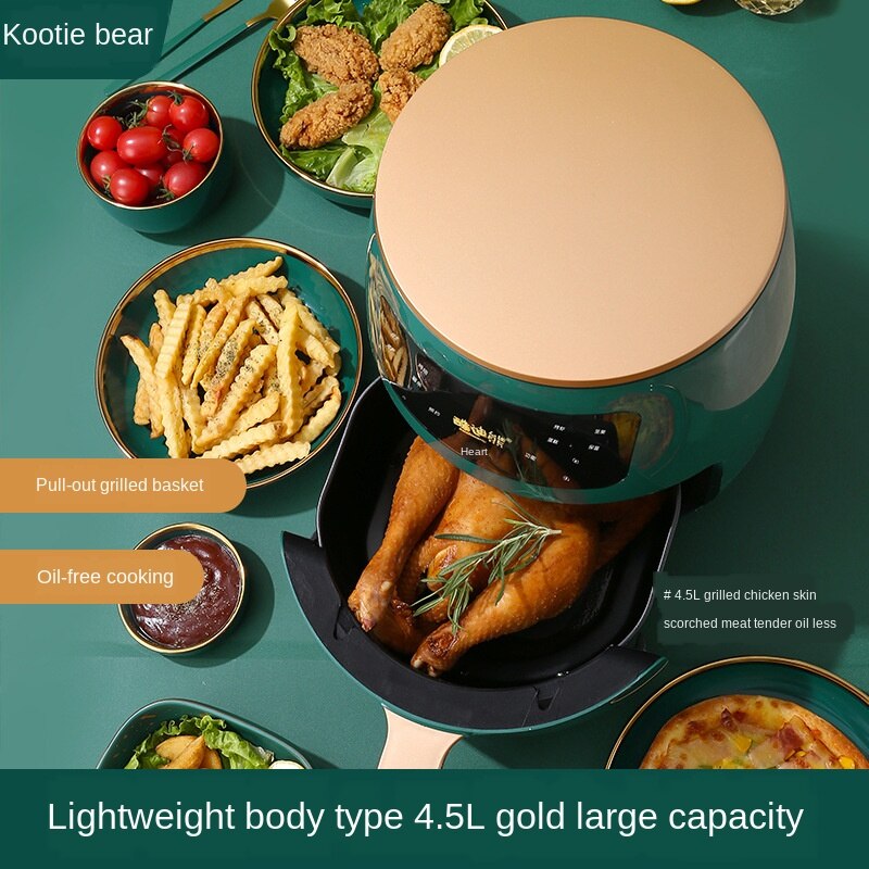 4.5L 1200W Air Fryer Oil free Health Fryer Cooker 220V Multifunction Smart Touch LCD Deep Airfryer Pizza Fryer for French fries