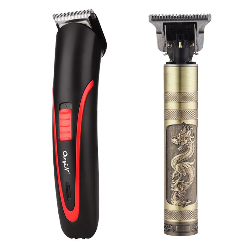 Barbeiro profissional máquina de cortar cabelo elétrico recarregável t-outliner acabamento máquina de corte aparador barba barbeador sem fio com fio: A18
